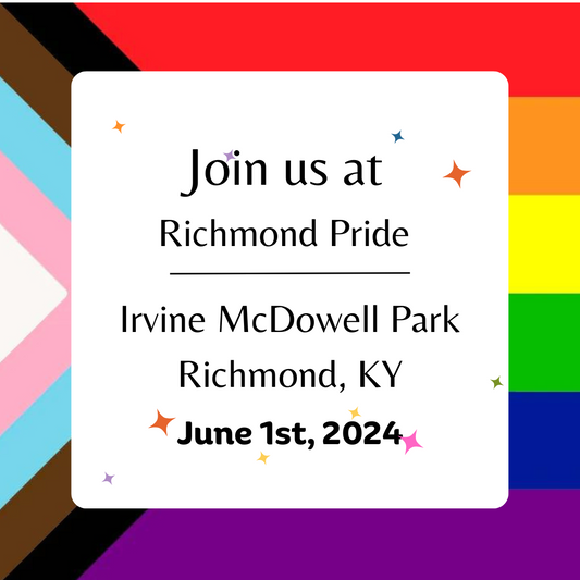 Join us at Richmond Pride June 1st, 2024 with pride flag logo